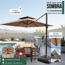 Ver imagem 6 de Ombrelone Guarda Sol Piscina Jardim LED Aluminio 3m c/ Base