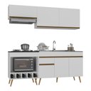 Ver imagem 1 de Armário Cozinha Modulada Compacta C/ Gabinete P/ Pia e Balcão P/ Cooktop Veneza Multimóveis