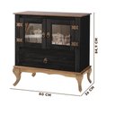 Ver imagem 4 de Aparador Buffet Antigo Sala De Jantar Madeira Maciça Preto Shop JM