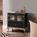 Ver imagem 1 de Aparador Buffet Antigo Sala De Jantar Madeira Maciça Preto Shop JM
