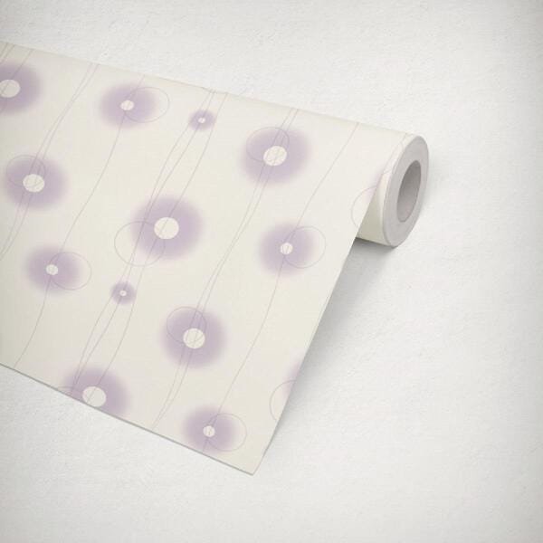 Papel de Parede Vinilico Estampa Bolinhas Lavável Quarto Roxo - 6