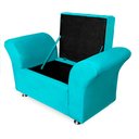 Ver imagem 4 de Kit Cabeceira Mirage + Calçadeira Baú Veneza Solteiro 120cm Suede - Ecotec Decor:Azul Turquesa