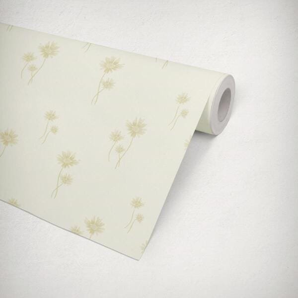 Papel de Parede Vinilico Flores Durável Lavável Estampado Bege - 6