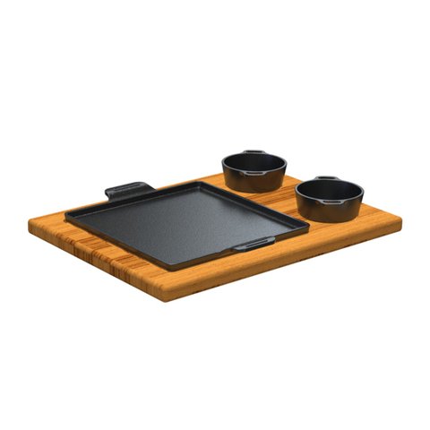 Conjunto Bifeteira e 2 Panelinha Ferro Bar Porção e Aparador