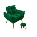 Ver imagem 1 de Coleção 01 Poltrona Opala Decorativa + 01 Puff Redondo Decorativo Suede