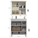 Ver imagem 3 de Gabinete de Banheiro 80cm com Cuba e Espelheira Branco/Carvalho Berlin