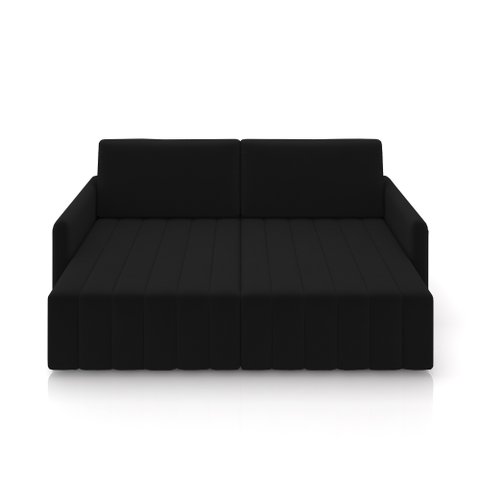 Sofá-cama Decorativo Retrátil Thanos 2 Lugares 220cm Veludo Preto G45 - Gran Belo