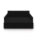 Ver imagem 1 de Sofá-cama Decorativo Retrátil Thanos 2 Lugares 220cm Veludo Preto G45 - Gran Belo