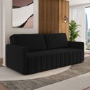 Ver imagem 2 de Sofá-cama Decorativo Retrátil Thanos 2 Lugares 220cm Veludo Preto G45 - Gran Belo