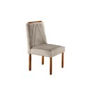 Ver imagem 3 de Kit 4 Cadeiras Safira Madeira Maciça Veludo Bege
