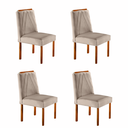 Ver imagem 1 de Kit 4 Cadeiras Safira Madeira Maciça Veludo Bege