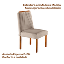 Ver imagem 5 de Kit 4 Cadeiras Safira Madeira Maciça Veludo Bege