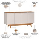Ver imagem 3 de Aparador Buffet Albion 4 Portas Tampo em MDF Cinamomo e Off White 160cm Lyam Decor