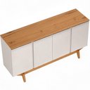 Ver imagem 5 de Aparador Buffet Albion 4 Portas Tampo em MDF Cinamomo e Off White 160cm Lyam Decor