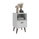 Ver imagem 5 de Mesa de Cabeceira Pequena Branca 1 Gaveta Nicho 63x33 cm Casamia