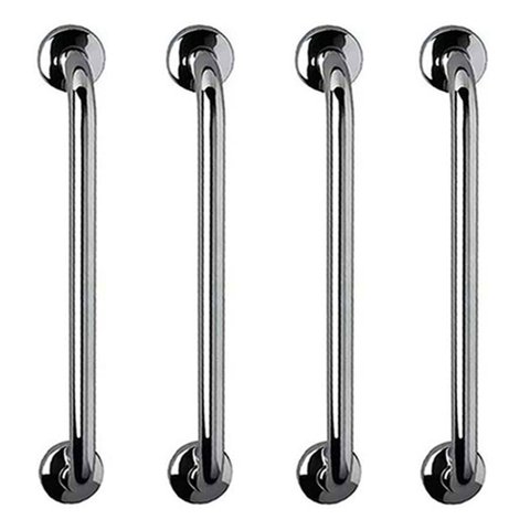 Barra de Apoio 70cm Aço Inox Kit 4 Unidades Alça Suporte Idoso Gestante Criança Corrimao Casa Banhei