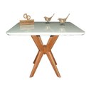 Ver imagem 1 de Mesa Jantar Pandora Tampo Retangular Laca com Vidro 120x70cm Off White