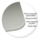 Ver imagem 3 de Mesa Jantar Pandora Tampo Retangular Laca com Vidro 120x70cm Off White