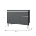 Ver imagem 3 de Bancada Deluno 2 Portas 1 Prateleira MDP 95cm Cinza AJL Móveis