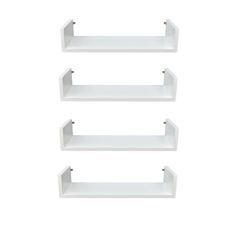 Kit 4 Prateleiras Tipo U 45x20x11,5cm