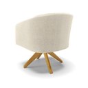 Ver imagem 5 de Poltrona Giratória Stella Bouclê Bege Base de Madeira Ma30 - D'Rossi
