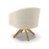 Poltrona Giratória Stella Bouclê Bege Base de Madeira Ma30 - D'rossi - 5