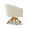 Poltrona Giratória Stella Bouclê Bege Base de Madeira Ma30 - D'rossi - 7