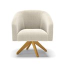 Ver imagem 6 de Poltrona Giratória Stella Bouclê Bege Base de Madeira Ma30 - D'Rossi