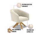 Ver imagem 6 de Poltrona Giratória Stella Bouclê Bege Base de Madeira MA30 - D'Rossi