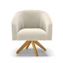 Ver imagem 4 de Poltrona Giratória Stella Bouclê Bege Base de Madeira MA30 - D'Rossi
