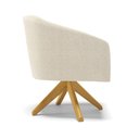 Ver imagem 5 de Poltrona Giratória Stella Bouclê Bege Base de Madeira MA30 - D'Rossi
