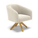 Ver imagem 4 de Poltrona Giratória Stella Bouclê Bege Base de Madeira Ma30 - D'Rossi