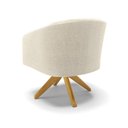 Ver imagem 3 de Poltrona Giratória Stella Bouclê Bege Base de Madeira MA30 - D'Rossi