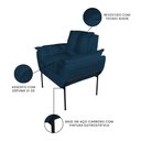 Ver imagem 4 de Poltrona Decorativa Lucy Suede com Base Ferro Preto 1 Lugar - Azul Marinho