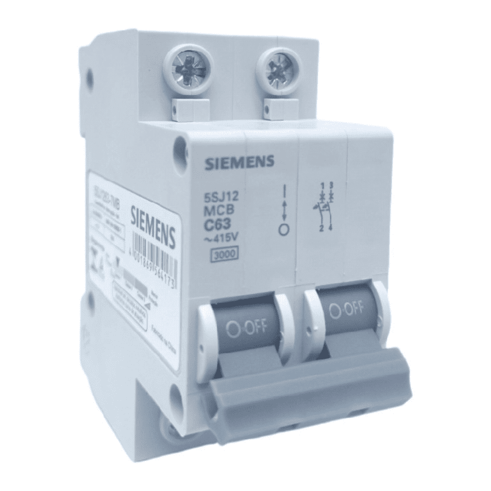 DISJUNTOR BIFÁSICO BIPOLAR MINI DIN CURVA C 5SJ1 SIEMENS:63A - 2