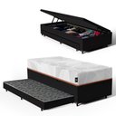 Ver imagem 3 de Bicama Box Baú com Colchão Ortopédico de Espuma D33 a Vácuo Sonno Full - Lucas Home - Solteiro