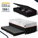 Ver imagem 4 de Bicama Box Baú com Colchão Ortopédico de Espuma D33 a Vácuo Sonno Full - Lucas Home - Solteiro