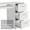 Ver imagem 5 de Escrivaninha Penteadeira 136cm 1 Porta 3 Gavetas Branco Madesa