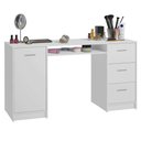 Ver imagem 2 de Escrivaninha Penteadeira 136cm 1 Porta 3 Gavetas Branco Madesa