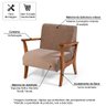 Conjunto de Poltronas Estofadas em Madeira Maciça Cléo Marrom Claro – Straub Web - 8