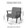 Conjunto de Poltronas Estofadas em Madeira Maciça Cléo Marrom Claro – Straub Web - 9