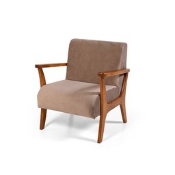 Conjunto de Poltronas Estofadas em Madeira Maciça Cléo Marrom Claro – Straub Web - 4
