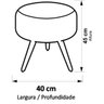 Puff Decorativo Redondo com Pés de Madeira Tecido Romero Britto - Jbf Poltronas e Cia - 2