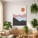 Ver imagem 1 de Quadro Decoração Sala Paisagem Abstrato Clean em Tecido Canvas 50x75
