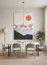 Ver imagem 2 de Quadro Decoração Sala Paisagem Abstrato Clean em Tecido Canvas 50x75