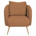 Ver imagem 6 de Poltrona Decorativa Dana Pés Palito Ouro Fosco Bouclé Terracota - Nexta Casa