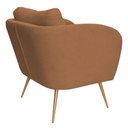 Ver mais imagens de Poltrona Decorativa Dana Pés Palito Ouro Fosco Bouclé Terracota - Nexta Casa