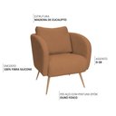 Ver imagem 3 de Poltrona Decorativa Dana Pés Palito Ouro Fosco Bouclé Terracota - Nexta Casa