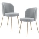 Ver imagem 1 de Kit 02 Cadeiras para Sala de Jantar Cozinha Estofada Gavi Arena L02 Bouclê Cinza - Lyam Decor