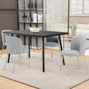 Ver imagem 2 de Kit 02 Cadeiras para Sala de Jantar Cozinha Estofada Gavi Arena L02 Bouclê Cinza - Lyam Decor